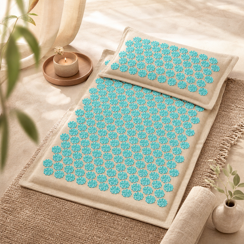 Premium Acupressure Mat with Pillow and Carry Bag Pain Relief, Better Sleep & Stress Reduction
